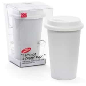 I Am Not a Paper Cup 12-Ounce Porcelain Travel Cup with Lid